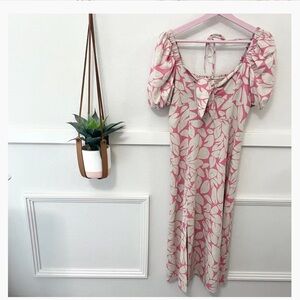 Emerson Fry Floral Pink and White Women's Midi Dress